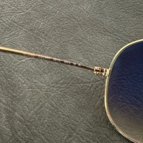 RayBan Aviator Gradient gray/Brown cockpit style Gold Frame 59/14 size - Picture 4 of 5